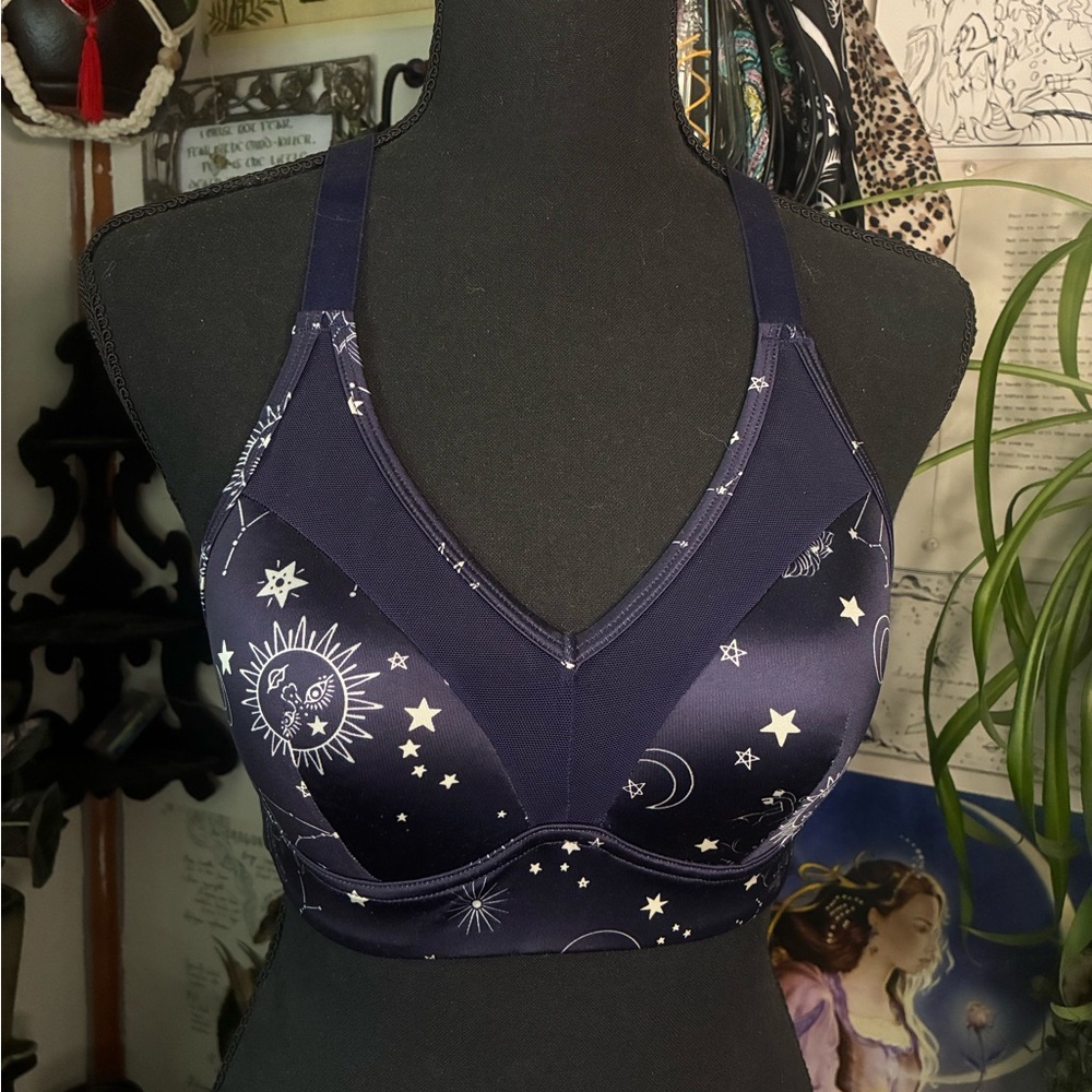 Adore Me Navy Celestial Print Bra